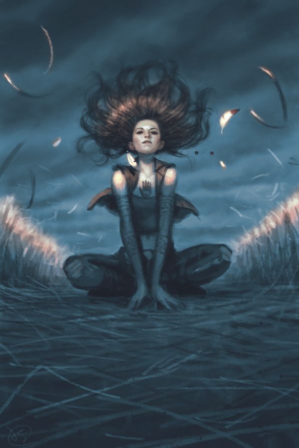 A sketch for book cover art by Dan Dos Santos