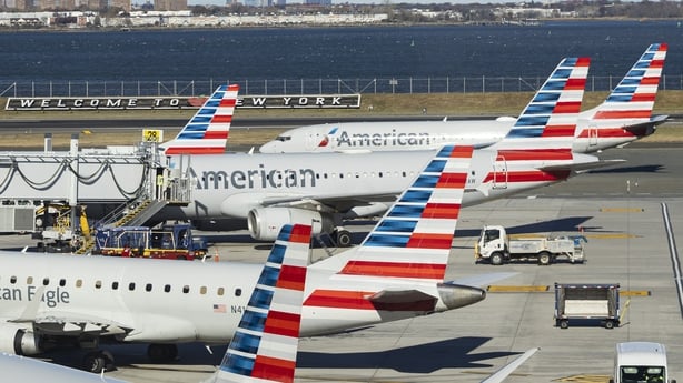 Fleet of American Airlines aircraft spotted parked on the tarmac in front of LaGuardia LGA Airport 