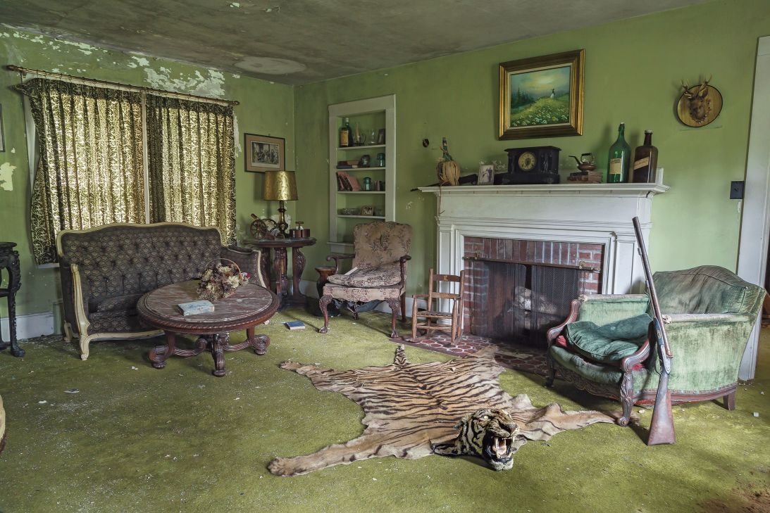 A hunting enthusiast lived in this taxidermy-filled home in the Catskills area of New York, according to Sansivero, and likely until their last days. Upstairs, the photographer found a hospital bed and medical equipment.