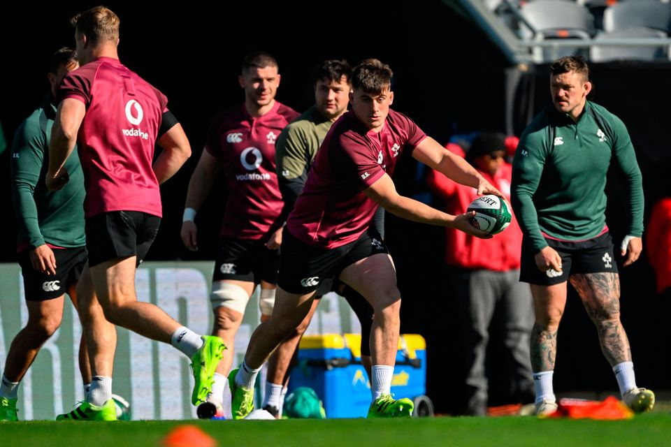 Ireland skipper Dan Sheehan during the captain's run at Soldier Field in Chicago, USA. Photo by Ramsey Cardy/Sportsfile