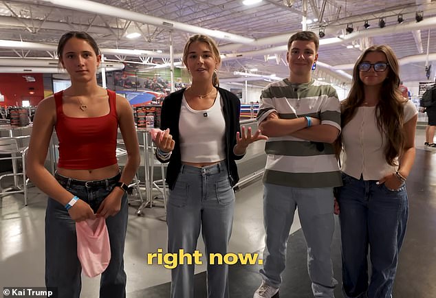 Kai Trump and friends share a moment on her YouTube channel