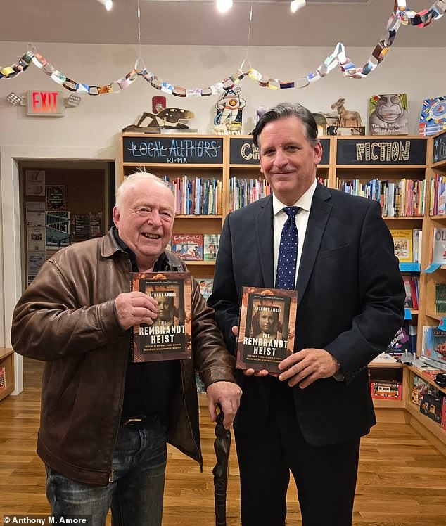Author Anthony Amore is seen with Myles Connor at a recent event in Boston. Over the years, the pair have forged an unlikely friendship