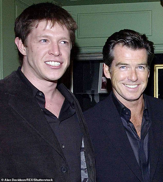 Pierce with Chris at a premiere in 2003. Two years later, Pierce said that he had cut off all contact with the boy he had adopted and later raised as a single dad after Cassandra's death