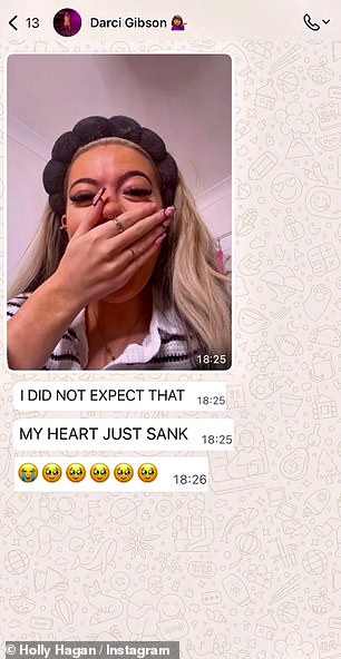 The video showed heartbreaking messages she previously sent her sister to tell she was pregnant