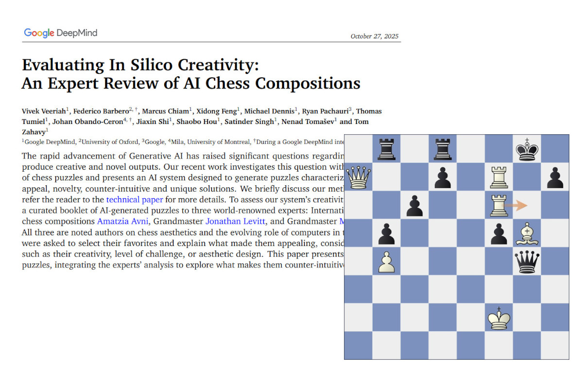 Evaluating AI chess compositions - A study by Google DeepMind