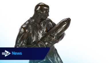 Sculpture of soldier which was created on front line to go under the hammer