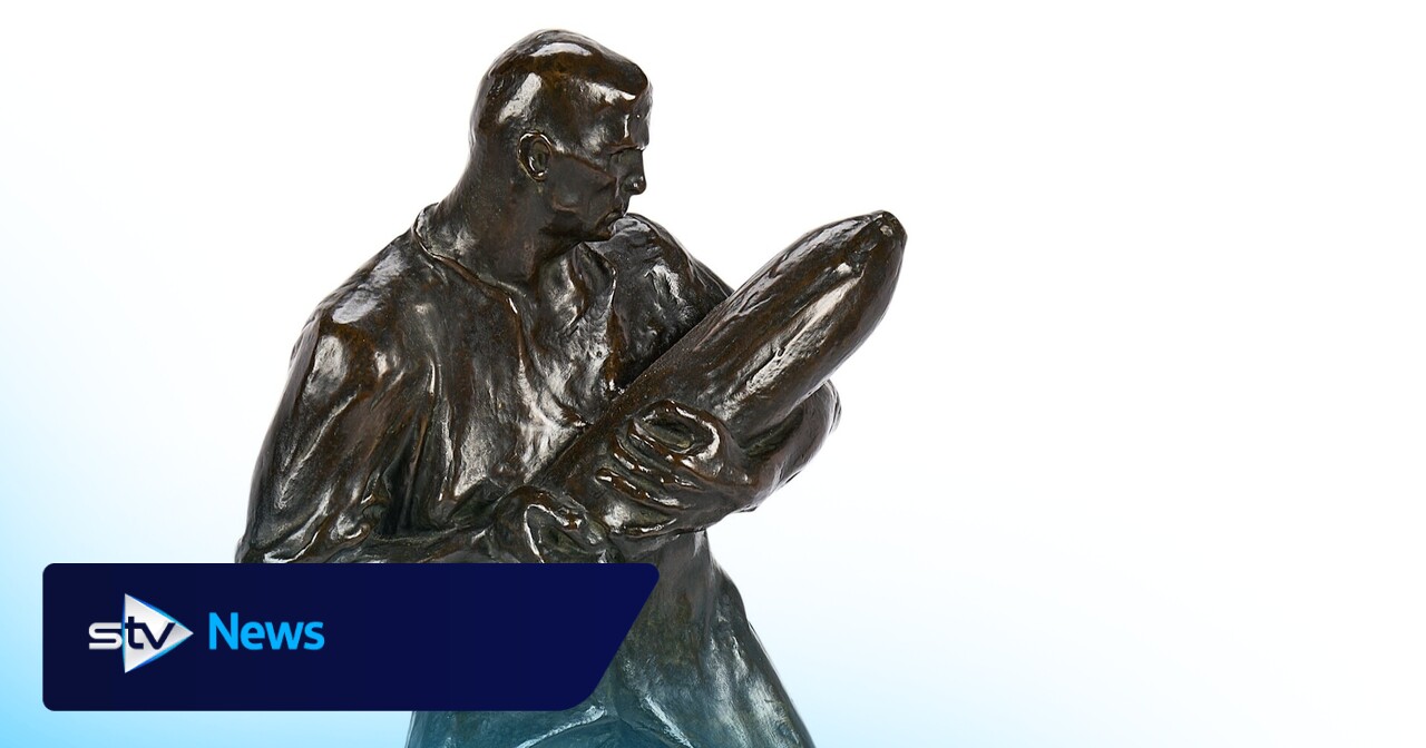 Sculpture of soldier which was created on front line to go under the hammer