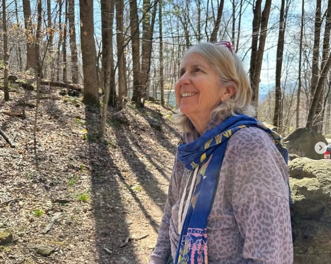 Susie Silvestri is walking in the forest -- something she loved to do before her disease made that impossible. 