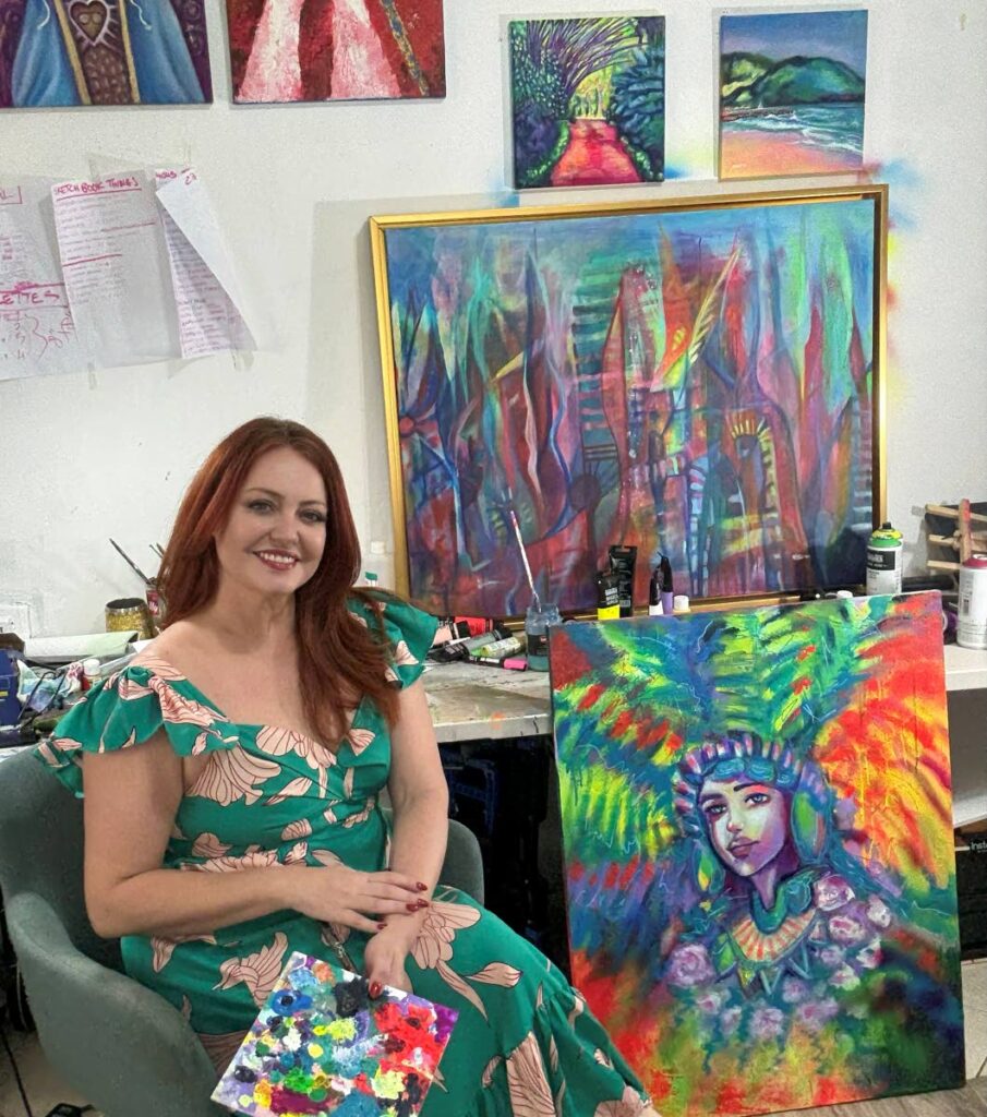 Artist Rebecca Foster surrounded by some of her pieces set for the Mixed Tape exhibition, scheduled for November 15 at 101 Art Gallery. - Photos courtesy 101 Art Gallery. 