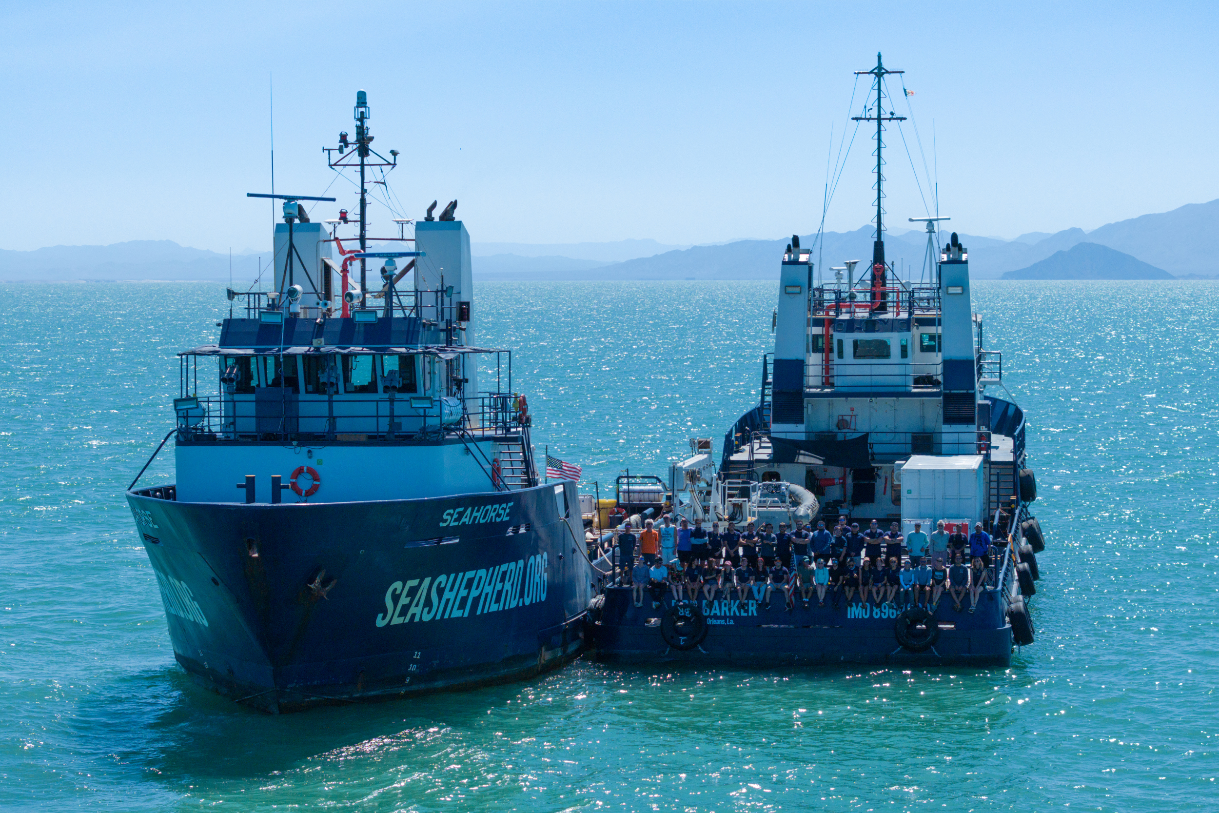Earlier this year, a team of expert marine mammal researchers and crew from the Sea Shepherd Conservation Society conducted a month-long survey in the Upper Gulf of California to look for the critically endangered vaquita porpoise. Credit: Victor Gómez