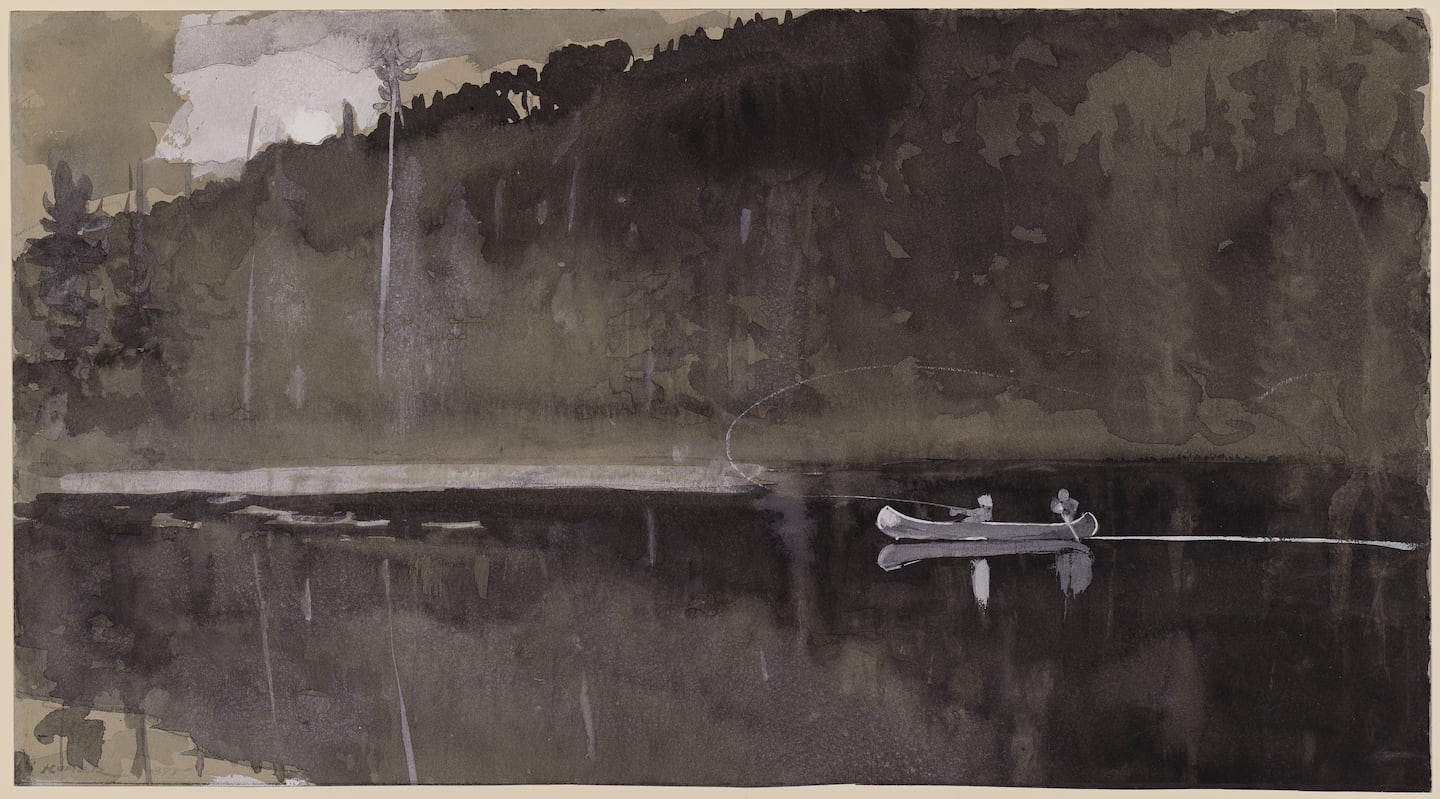 Winslow Homer, "Trout Fishing, Lake St. John, Quebec," 1895.