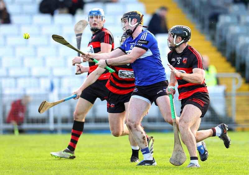 Daniel Hogan scores his and Sarsfields' second goal. Picture: Inpho/Tom O'Hanlon