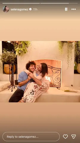 Selena Gomez / Instagram Please note the teddy bear PJs