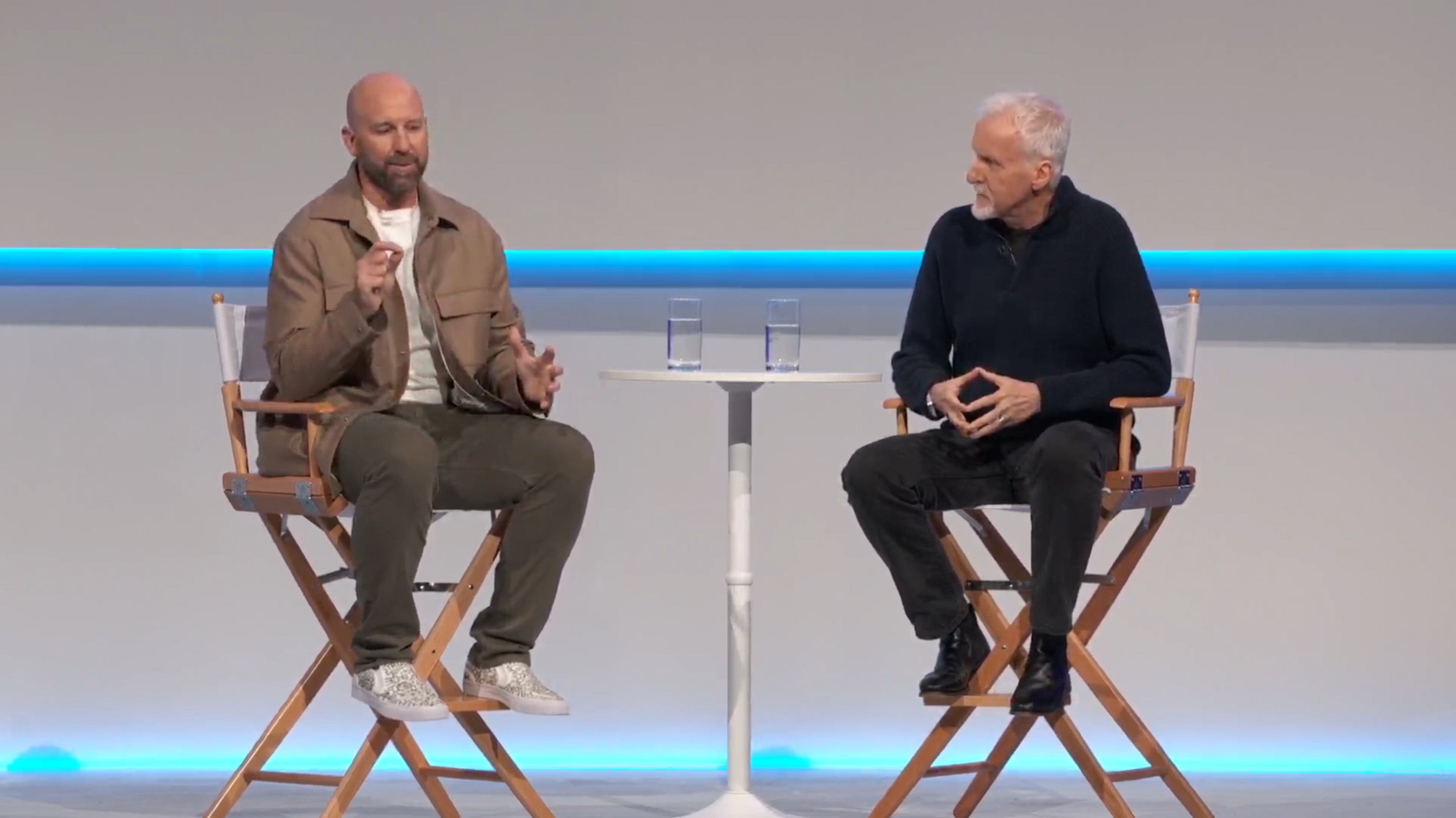 Boz and James Cameron on stage at Meta Connect 2025