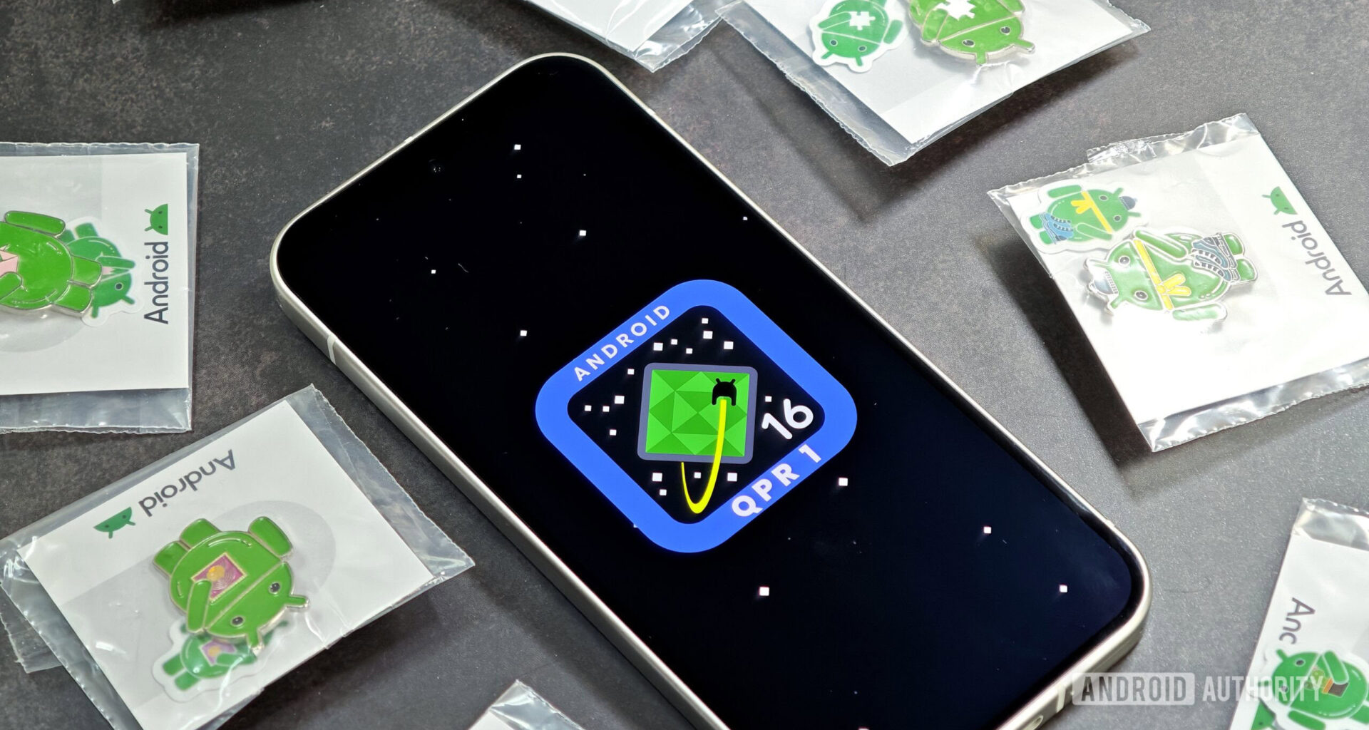 Android 16 QPR1 logo on a Pixel 9 Pro