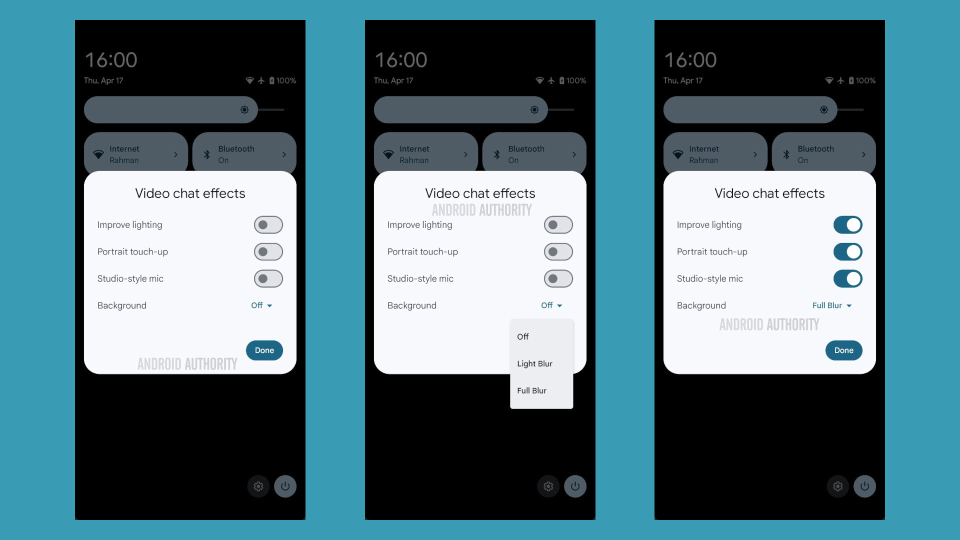 Effects available in Android Video Chat tile Effects available in Android Video Chat tile