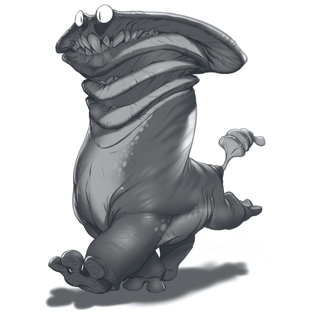 A character art sketch in black and white