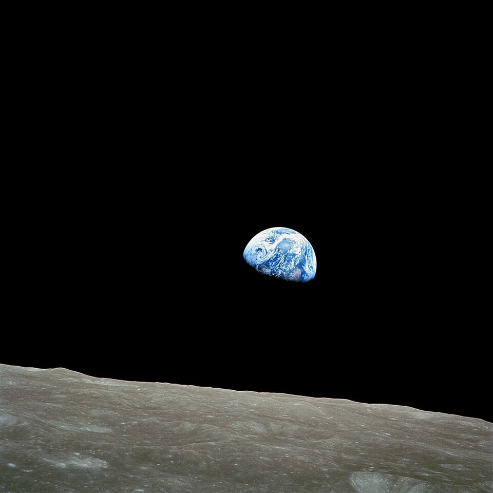Famous "Earthrise" photograph taken from the Apollo 8 mission. Credit - NASA/Bill Anders