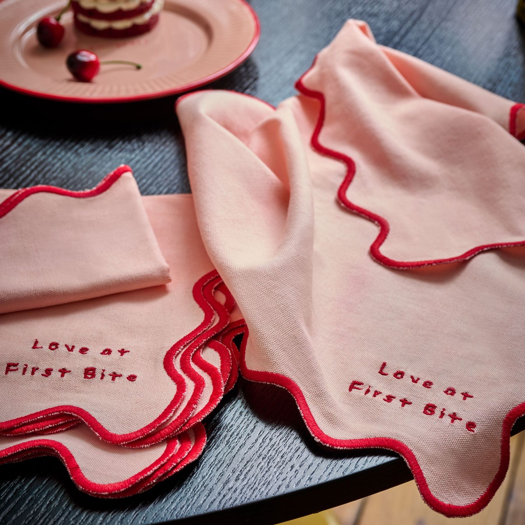 Rockett St George Pink First Bite 100% Cotton Napkins Set of 4