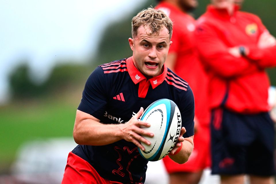 Craig Casey during a Munster open training session at Rockwell College in Rockwell, Tipperary. Photo: Piaras Ó Mídheach/Sportsfile