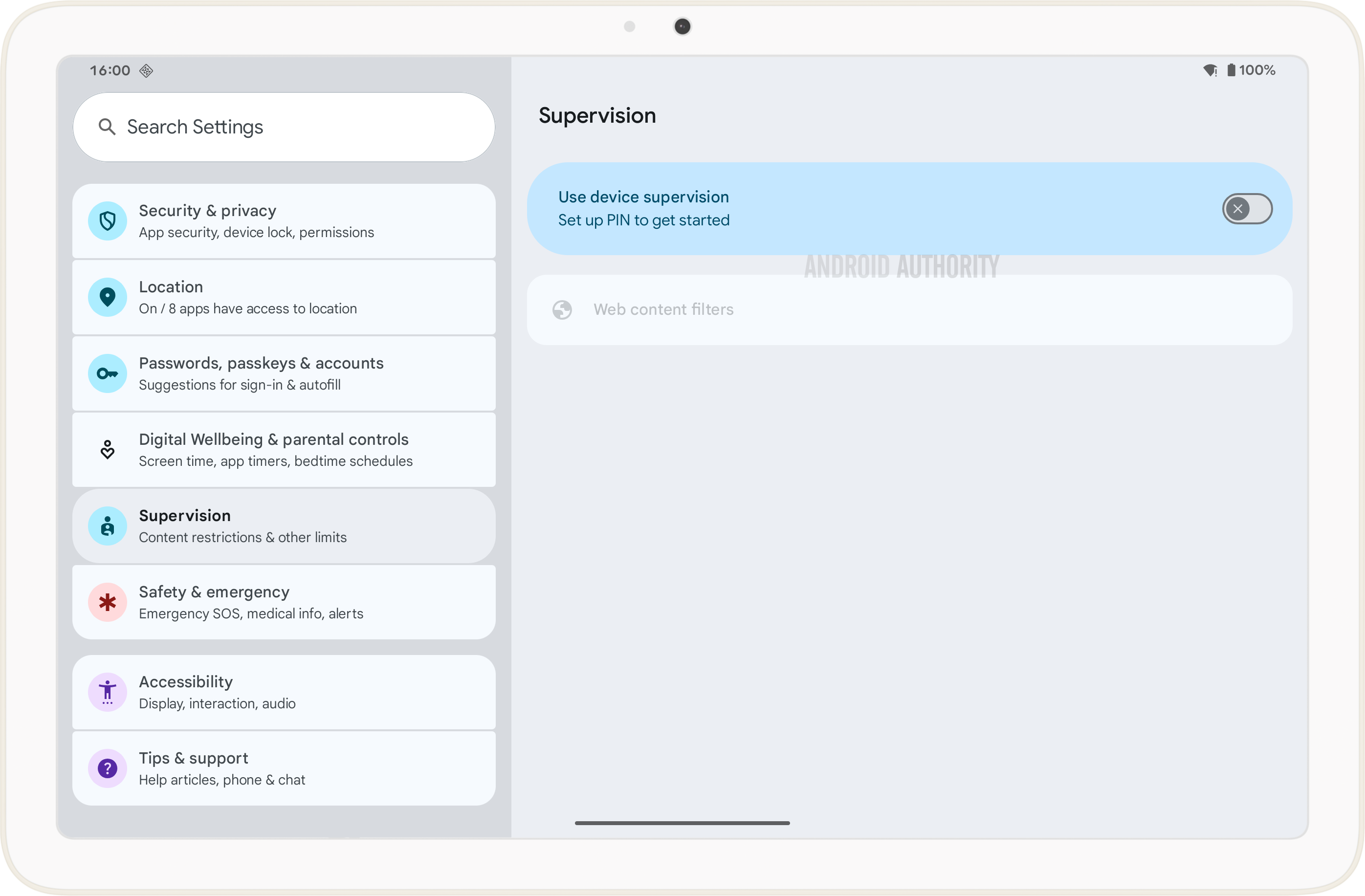 Supervision settings in Android 16 Beta 4 Supervision settings in Android 16 Beta 4