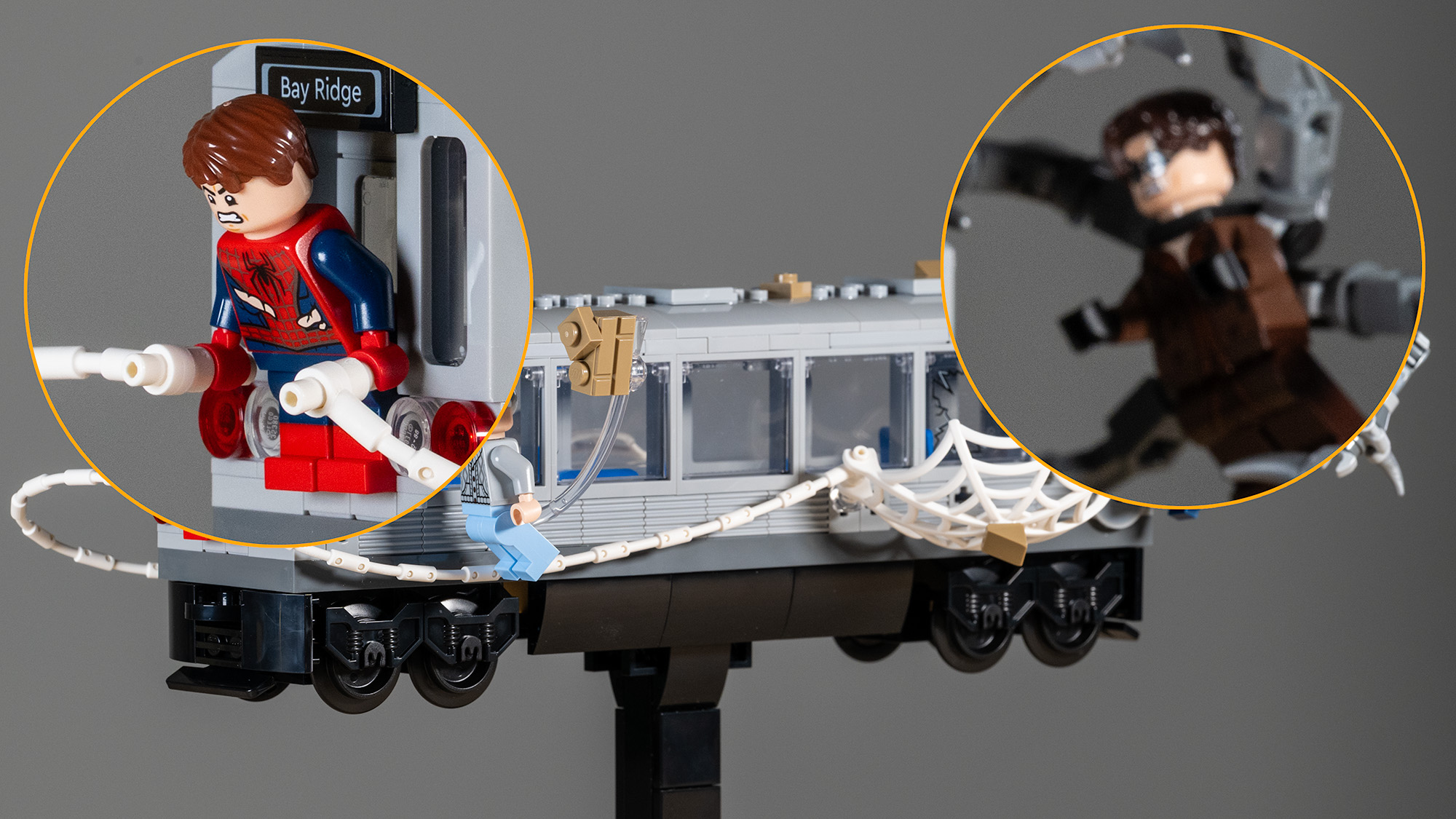 Lego set with roundels showing sharpness at the front end and blur at the back