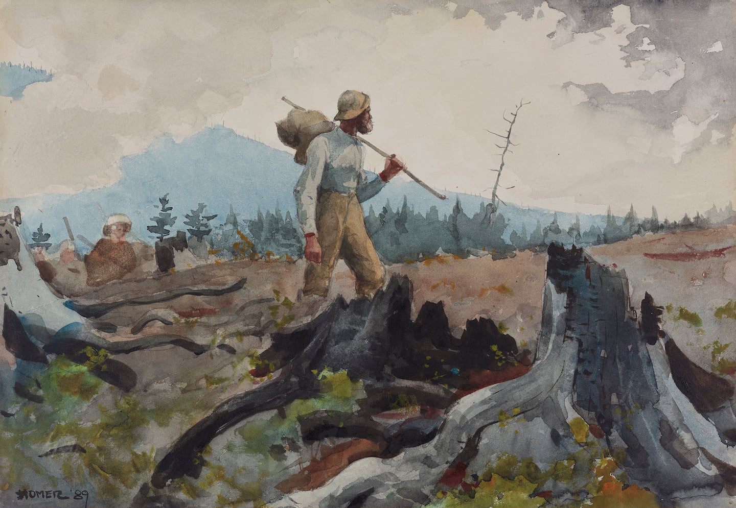 Winslow Homer, "The Guide and Woodsman (Adirondacks),"  1889
