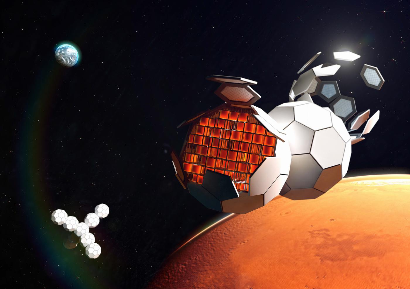 Artist Rendering of TESSERAE in orbit around Mars