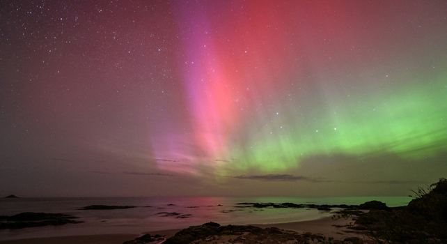 aurora over the ocean