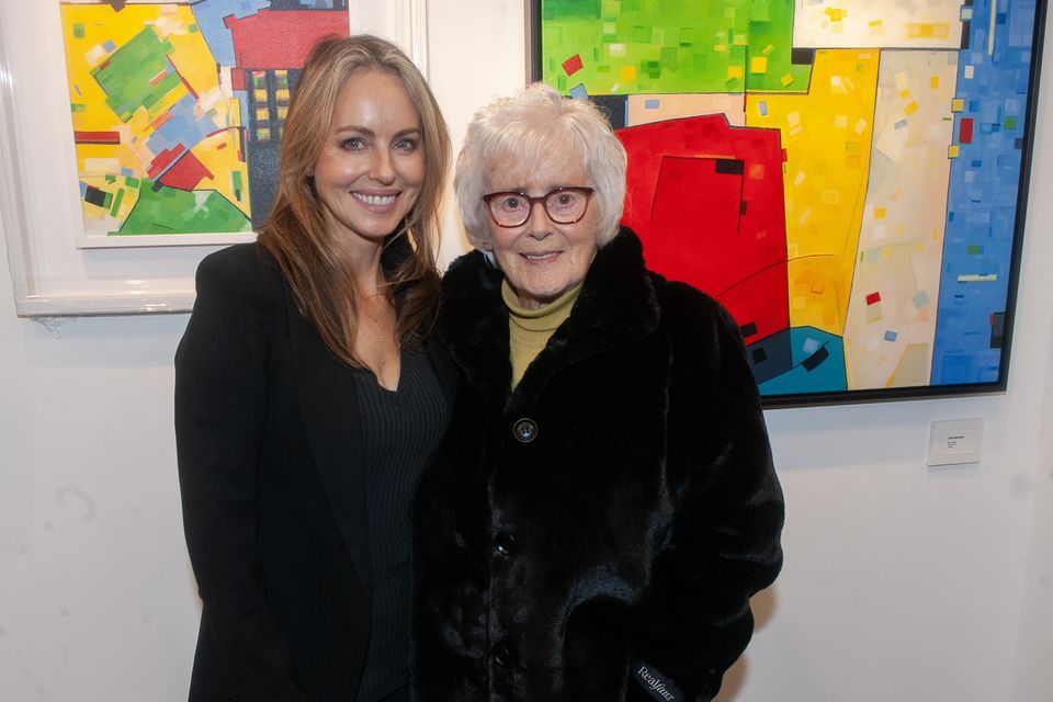 Ann Maria Bridges pictured with her mother Pat at the opening of her art exhibition in Trimmers Lane on Saturday evening. Pic: Jim Campbell