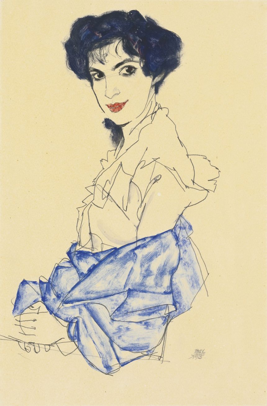 Klimt was not the only artist to depict the young heiress. Egon Schiele, another renowned artist from Vienna, and friend to Klimt, drew her in this striking portrait.