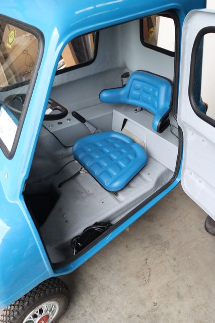 The interior of the Peel P50 at Fonsie Mealy Auctioneers