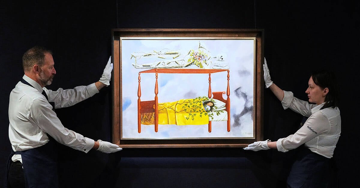 Frida Kahlo painting sells for £41.8m, breaking auction record for women artists