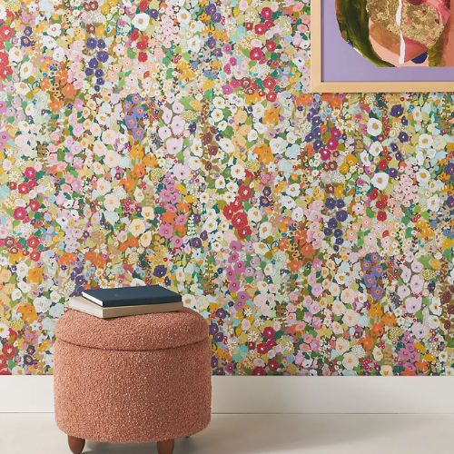 Anthropologie, House of Hackney Hollyhocks Small Print Floral Spring Wallpaper