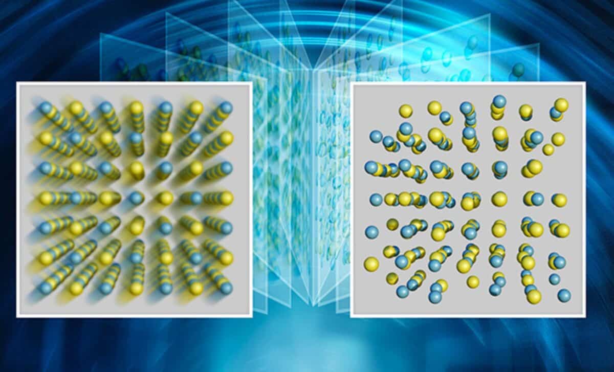 Illustration Showing The Atomic Structure Of Gete At Slower (left) And Faster (right) Shutter Speeds ©jill Hemmanornl, U.s. Dept. Of Energy