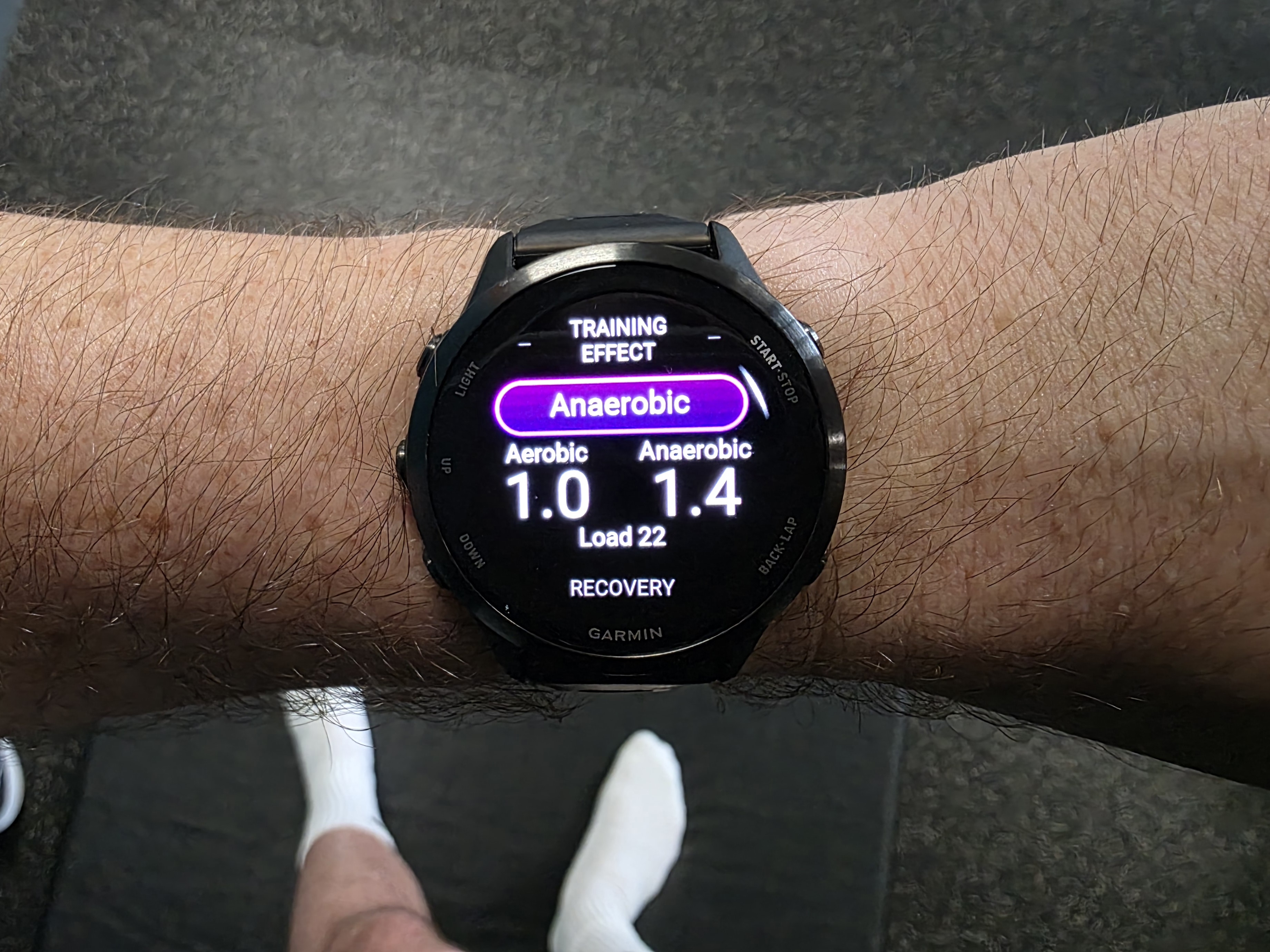 Garmin Forerunner 570 testing in gym
