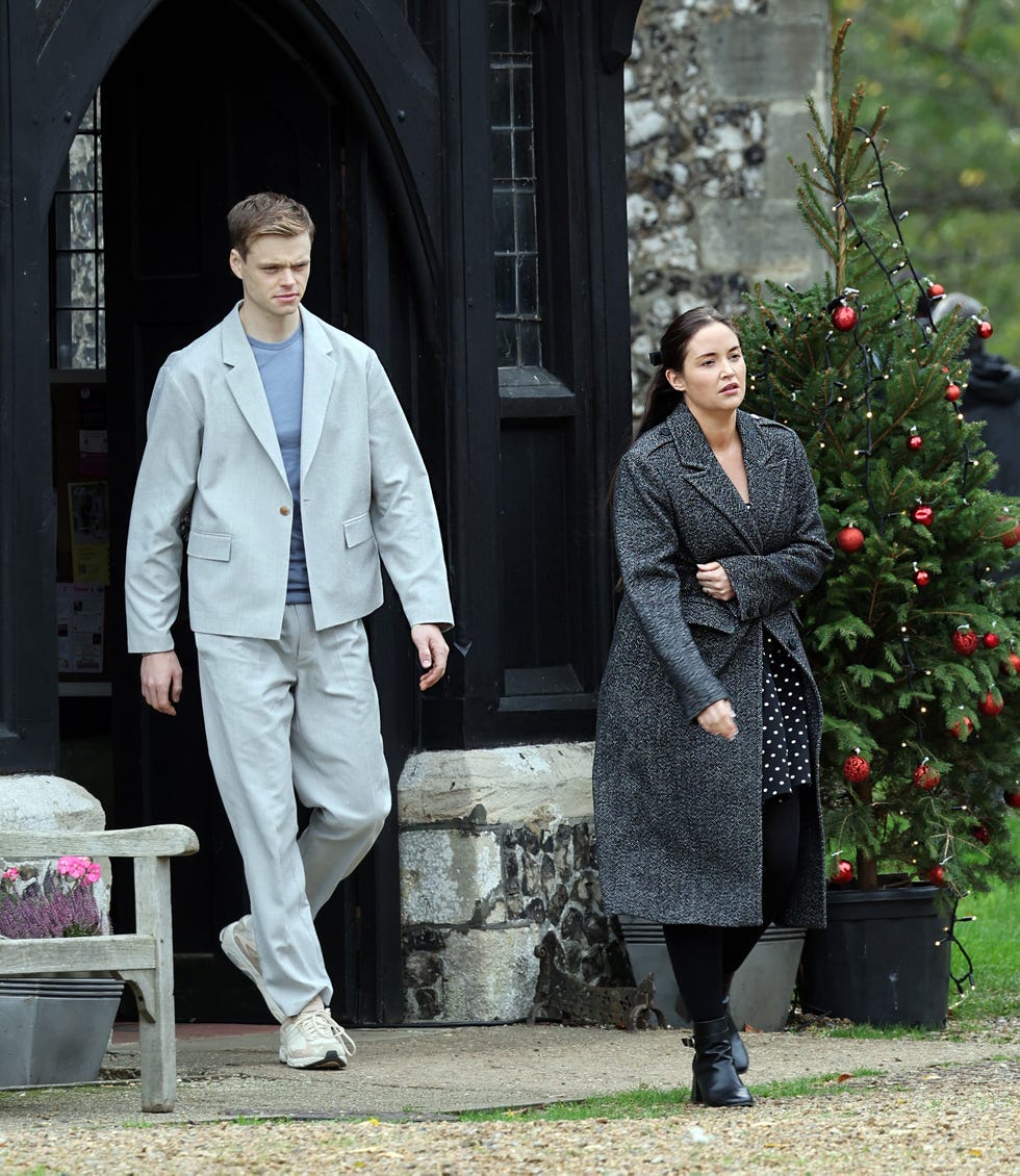 eastenders cast filming scenes for jimmy beale's christening