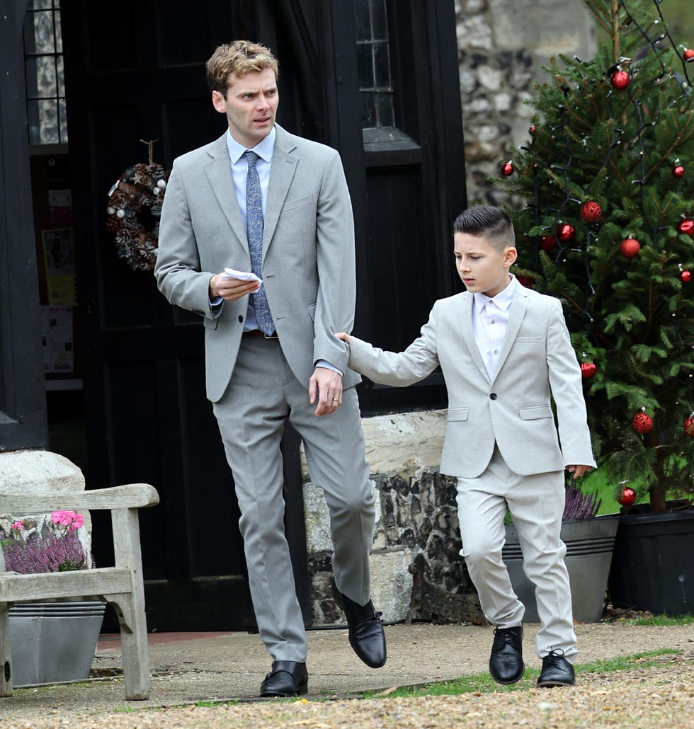 eastenders cast filming scenes for jimmy beale's christening