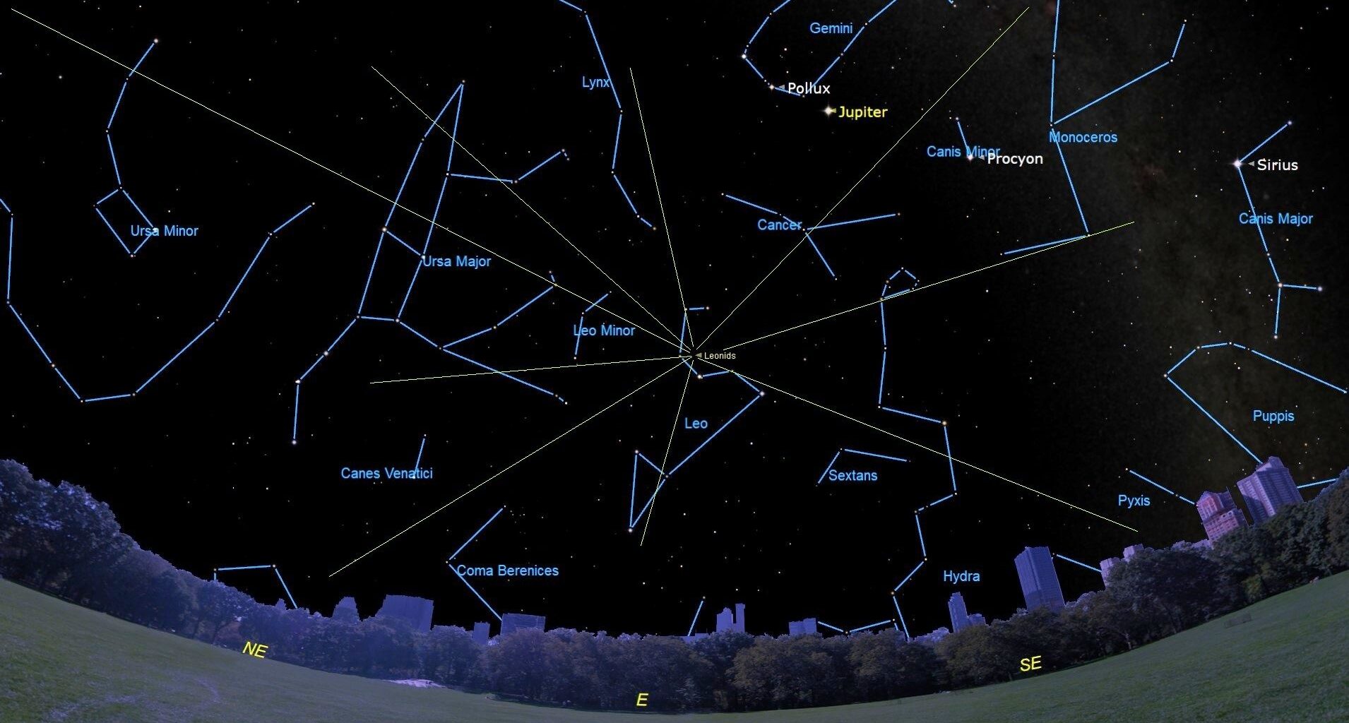 A series of star maps of the night sky