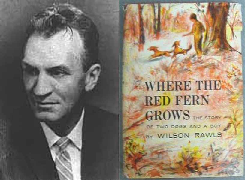 Wilson Rawls, left, and the cover of “Where the Red Fern Grows” | Courtesy photo 