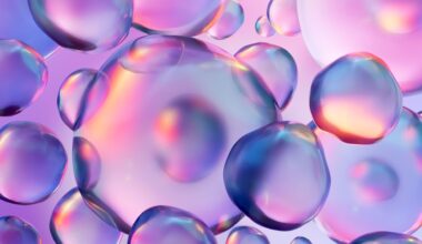 a 3D rendering of colorful bubble shapes