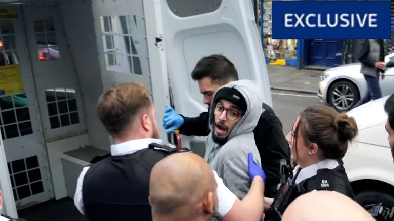 Once his identity was confirmed, Kaddour-Cherif was put into the back of the police van