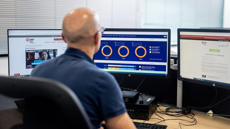 An IWF analyst at work. Pic: IWF