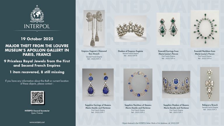 Stolen jewels. Pic: AP