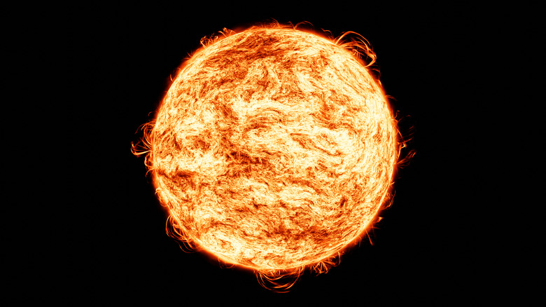 The Sun emitting solar flares and other forms of solar activity.