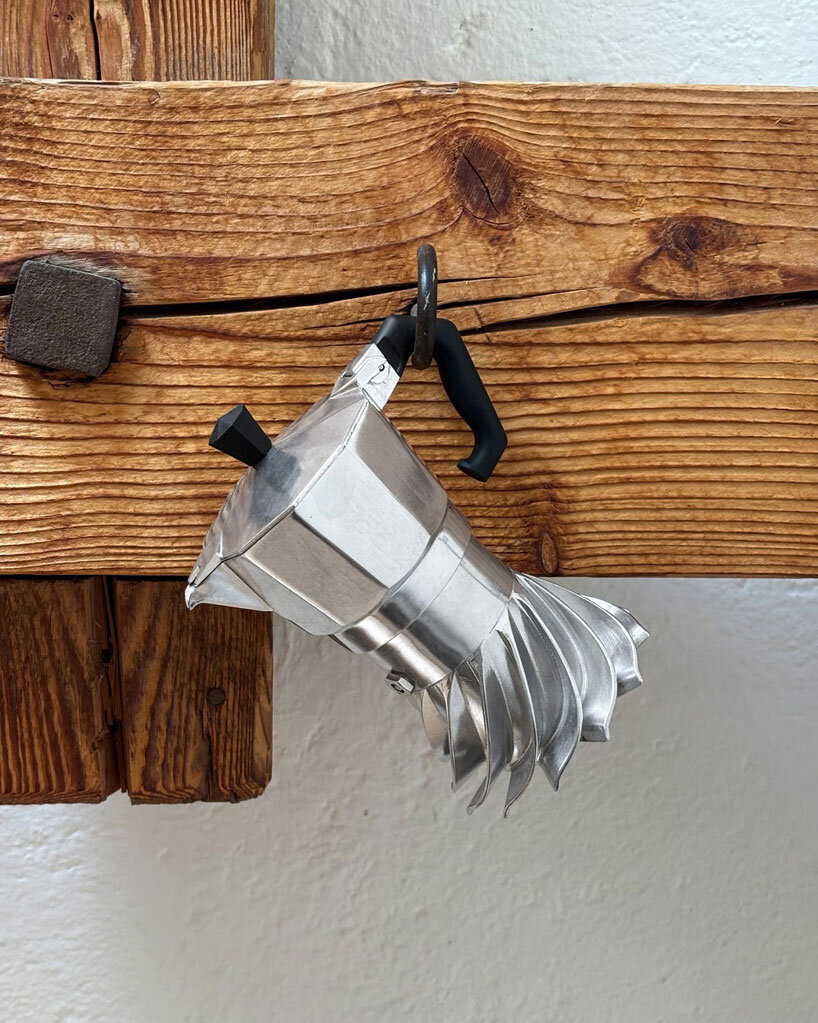 turbo moka's helical spiral design reinvents the iconic coffee pot for energy efficiency