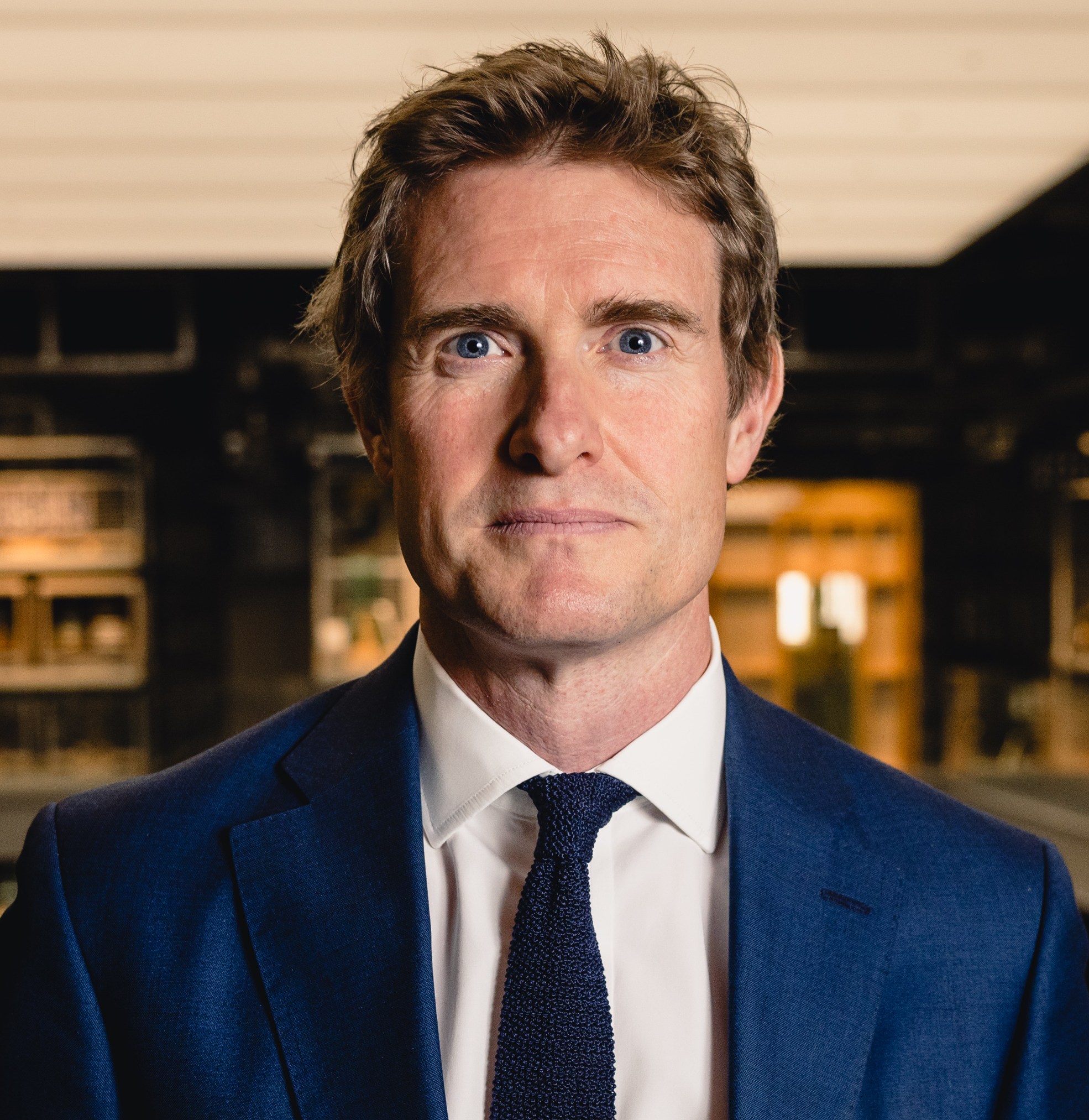 Director of the Victoria and Albert Museum Tristram Hunt at the V&A East Storehouse in London.
