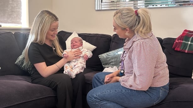 Áine Walsh and Hope Courtney with Áine's baby