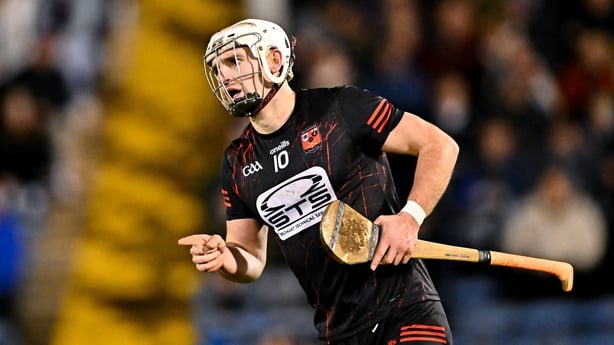 21 December 2025; Dessie Hutchinson of Ballygunner celebrates after scoring a point during the AIB GAA Hurling All-Ireland Senior Club Championship semi-final match between Ballygunner and St Martin's at FBD Semple Stadium in Thurles, Tipperary. Photo by Piaras Ó Mídheach/Sportsfile