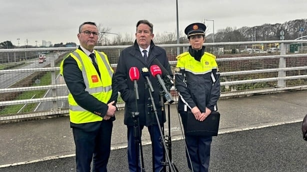 Minister at road safety campaign - pic - Aisling Kenny - RTE